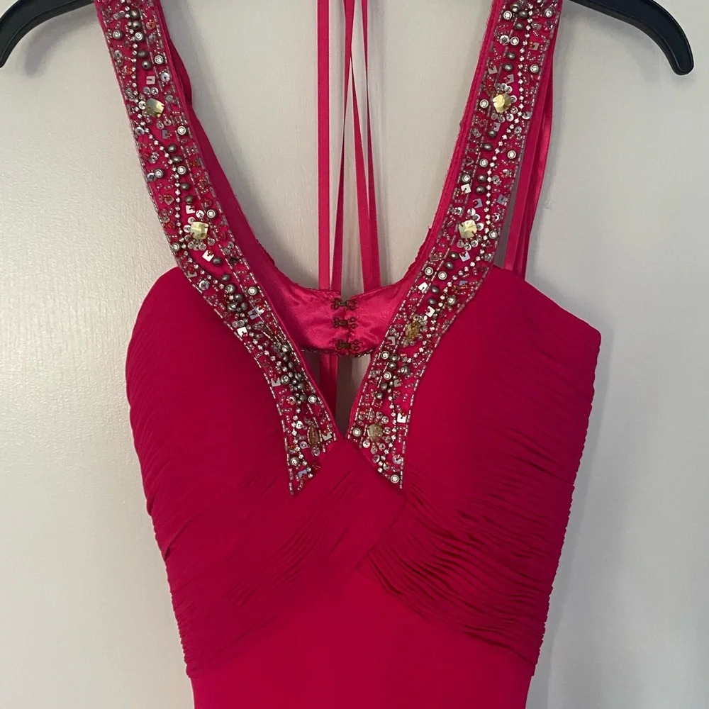 NWT Faviana Fuchsia Backless Gown - Picture 2 of 10